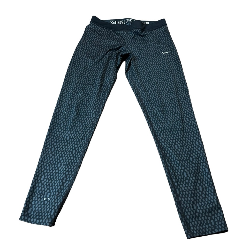 Nike Gray Spotted Full Length Leggings Size L Women